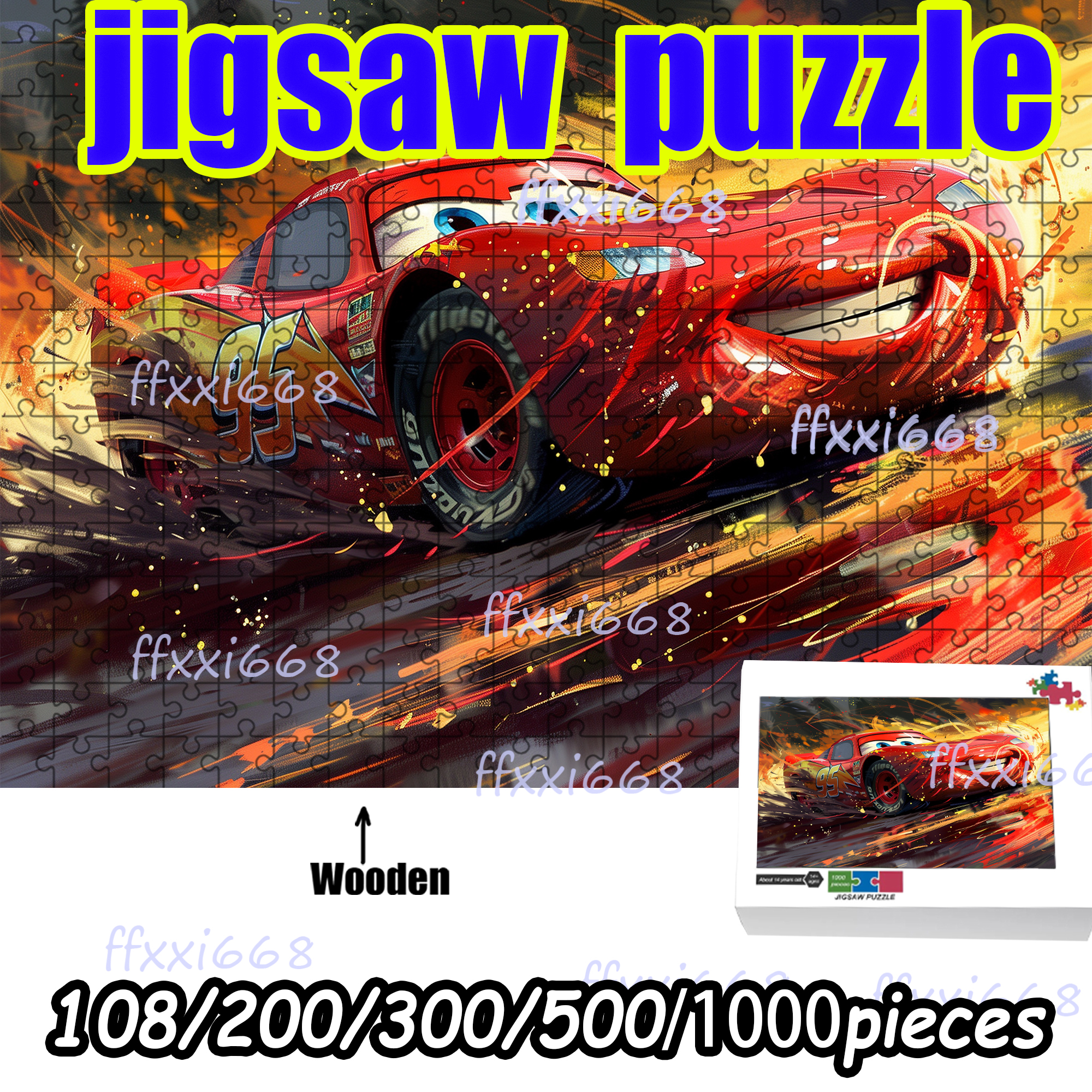 Car Accessories Gift Ideas - Disney Cars Red Lightning McQueen Jigsaw