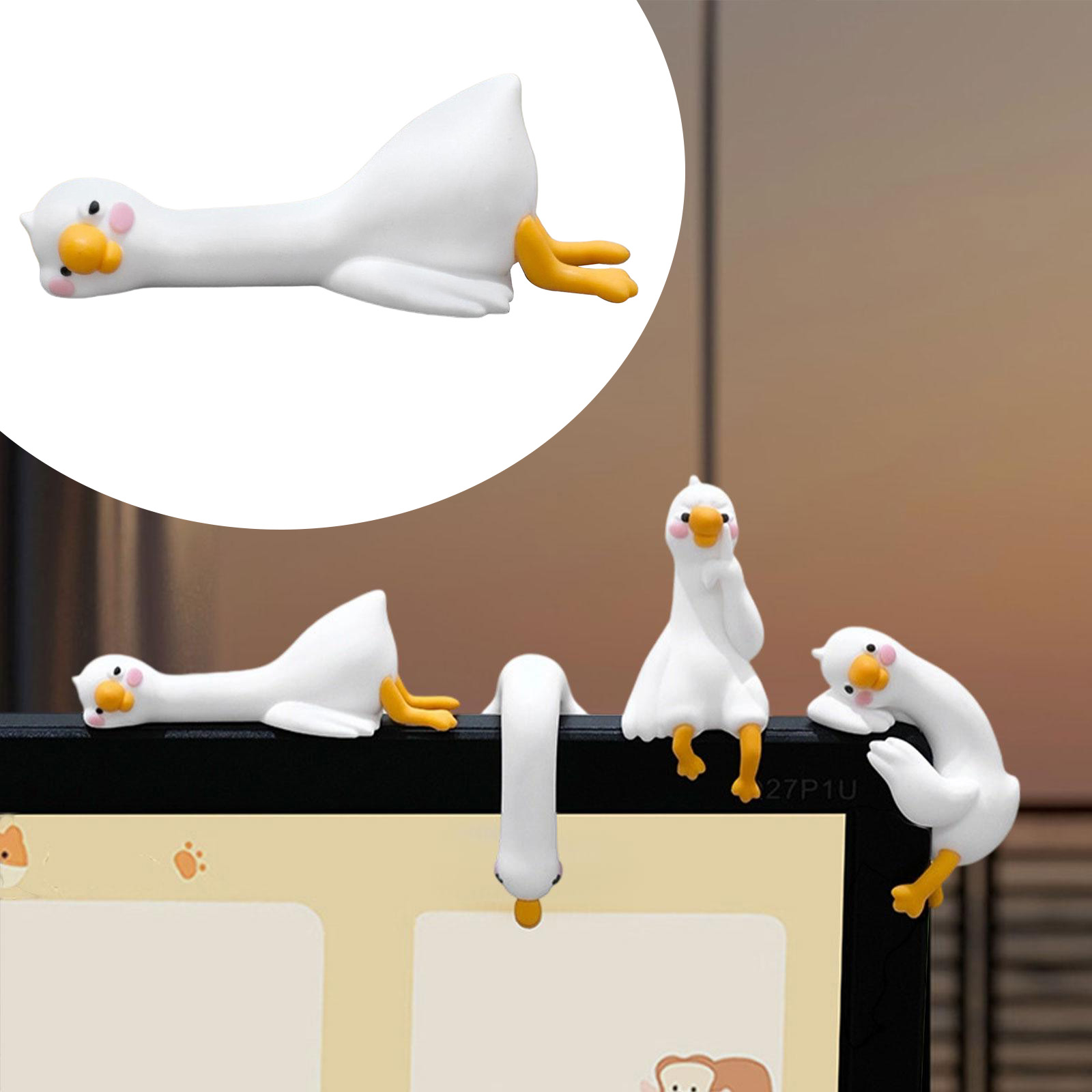Car Accessories Gift Ideas - Cute 3D Duck Figurine Mini Resin