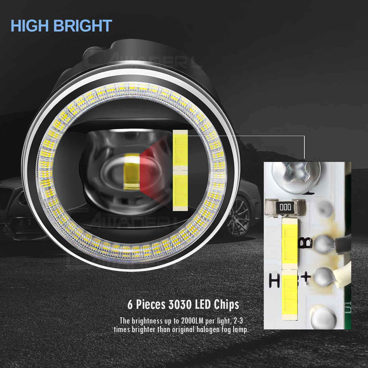 2 X 30W 8000LM Car LED Fog Lig - đánh giá và giá Car Accessories Xcent