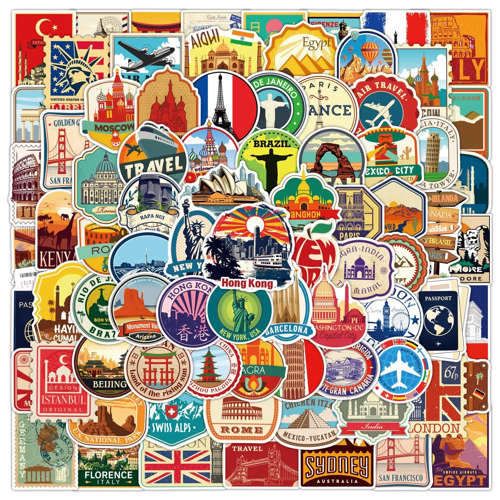 100PCS World Travel Doodle Sti - đánh giá và giá Car Accessories Gift Ideas