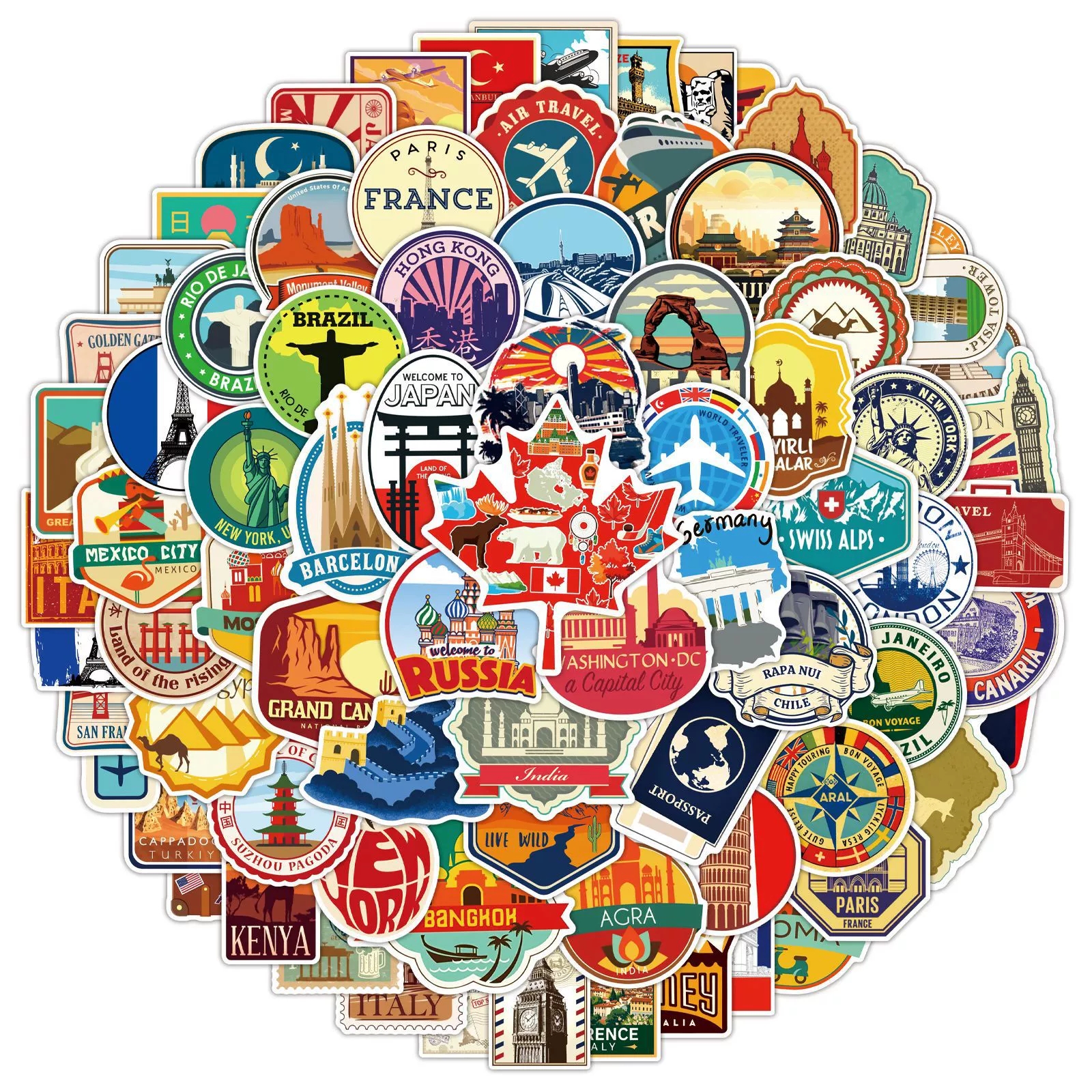 100PCS World Travel Doodle Sti - đánh giá và giá Car Accessories Gift Ideas