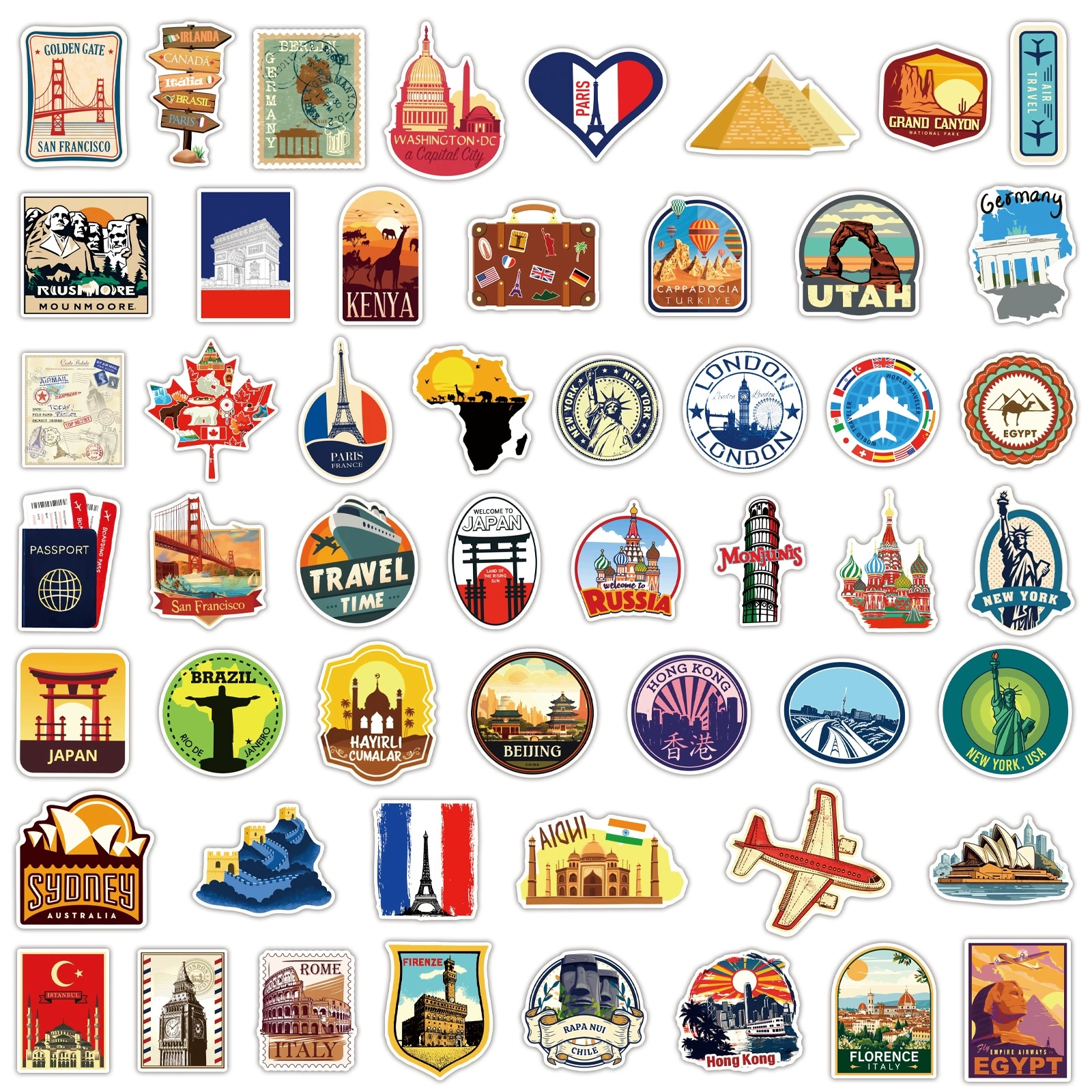 100PCS World Travel Doodle Sti - đánh giá và giá Car Accessories Gift Ideas