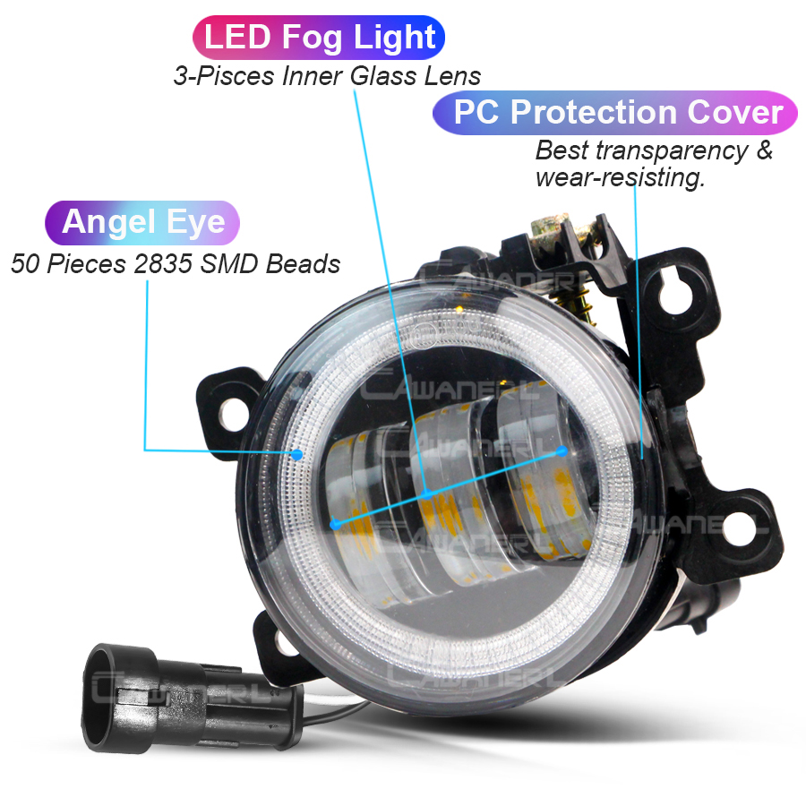 2 X Car LED Fog Light Angel Ey - đánh giá và giá Car Accessories Xcent