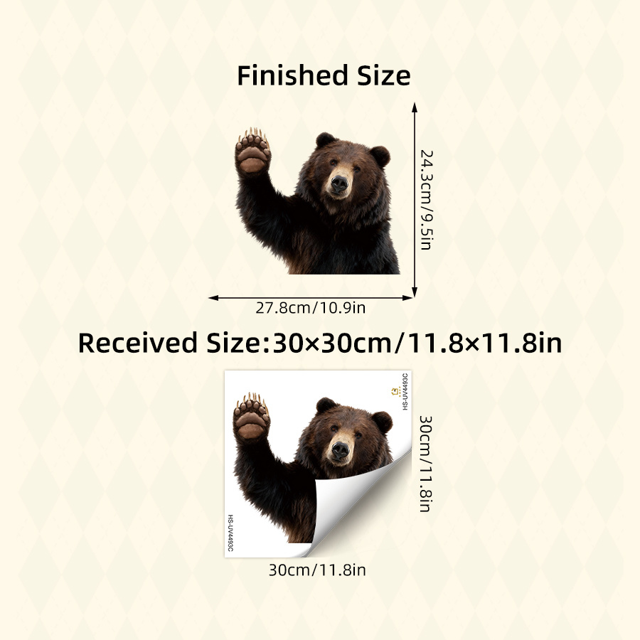 1Pc Lifelike Bear Wall Sticker - đánh giá và giá Car Accessories Gift Ideas